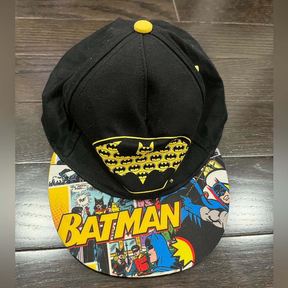 Batman Kids Superhero baseball Hat - Black/Yellow + free white hat